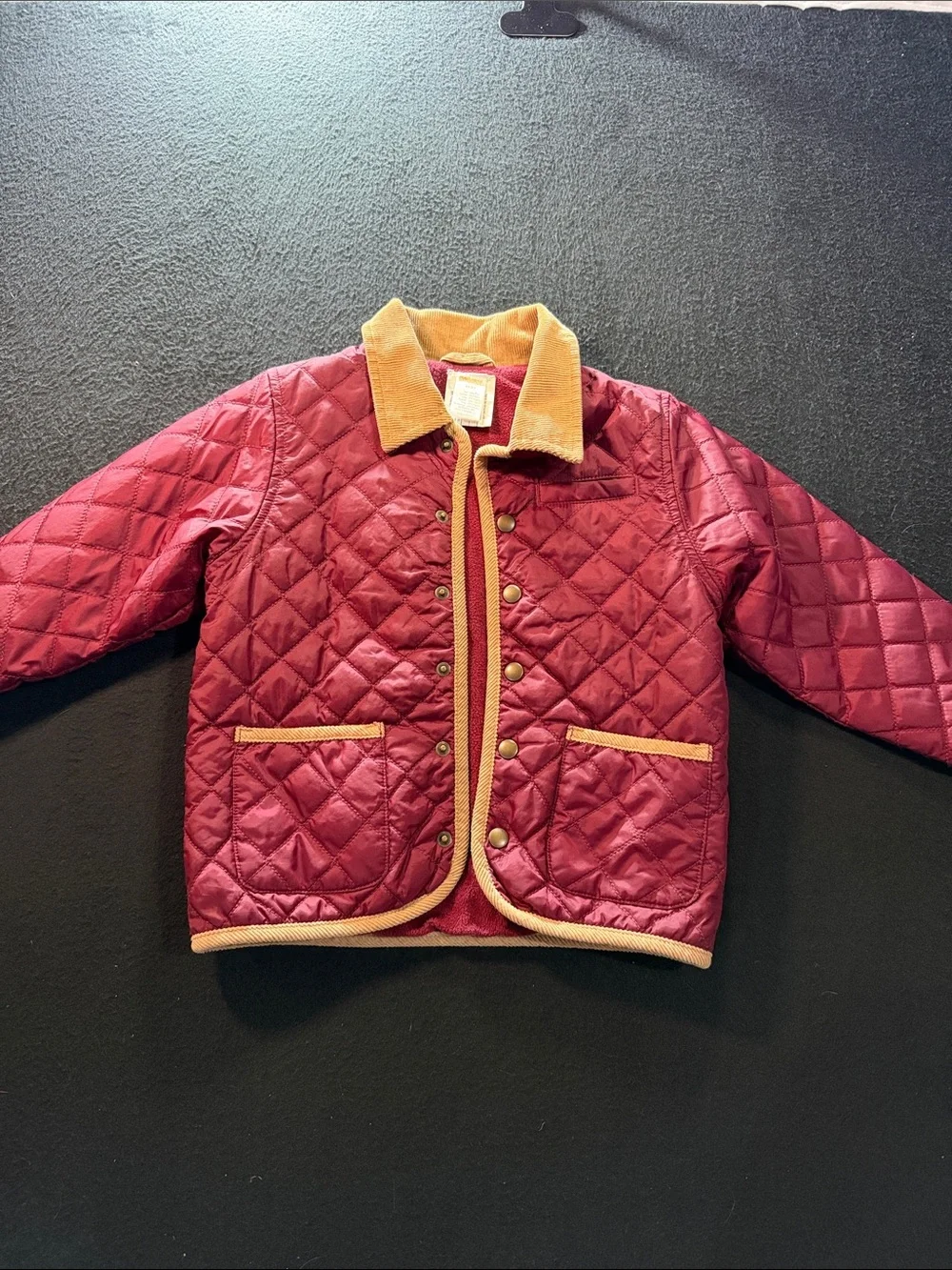 Gymboree Quilted barn jacket Burgundy Jacket with Contrast Trim